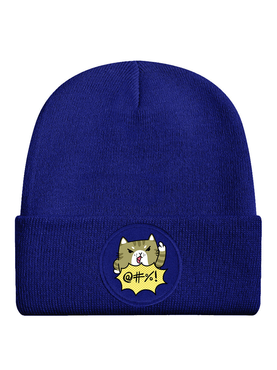 Sweary Cat Royal Blue Beanie
