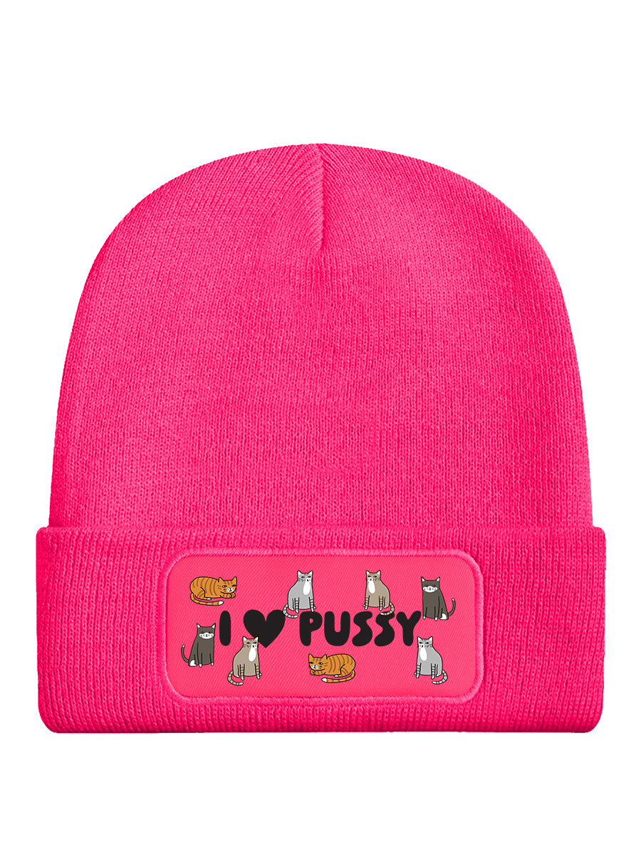 I Love Pussy Pink Beanie