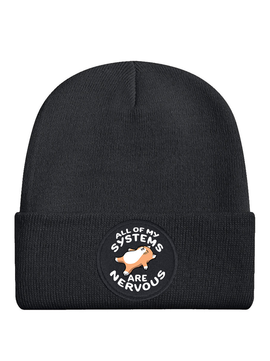 Nervous Cat Grey Beanie