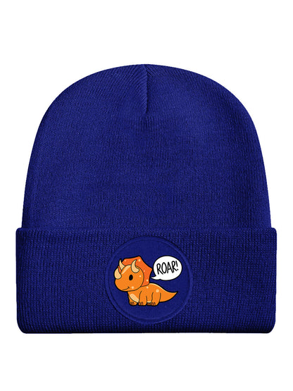 Triceratops Roar! Royal Blue Beanie
