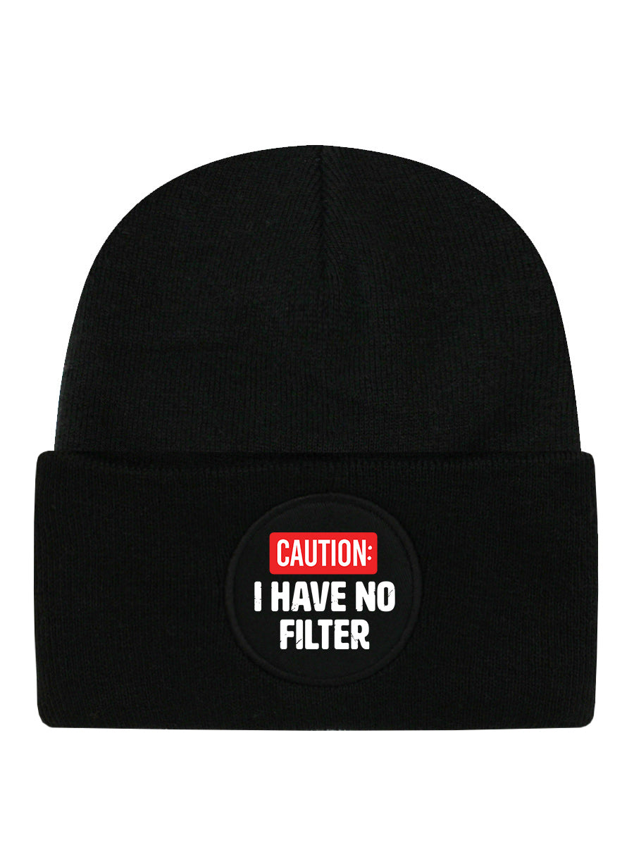 Caution: I Have No Filter Black Beanie