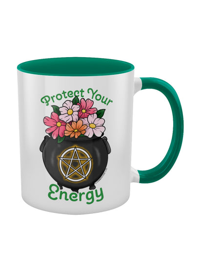Protect Your Energy Green Inner 2-Tone Mug