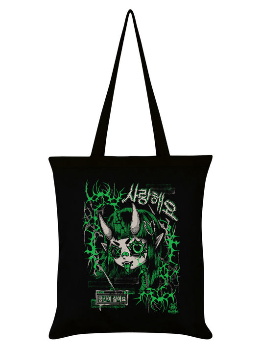 Pinku Kult Love And Hate Black Tote Bag