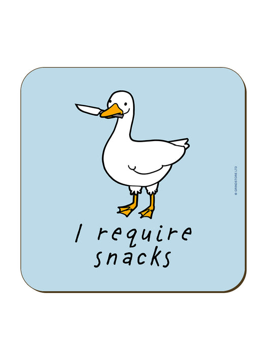 Silly Goose I Require Snacks Coaster