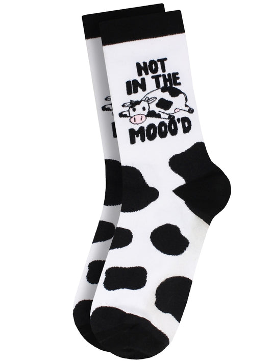 Twisted Soles Not In The Mooo'd Novelty Adult Socks (1 Pair) UK 3-7