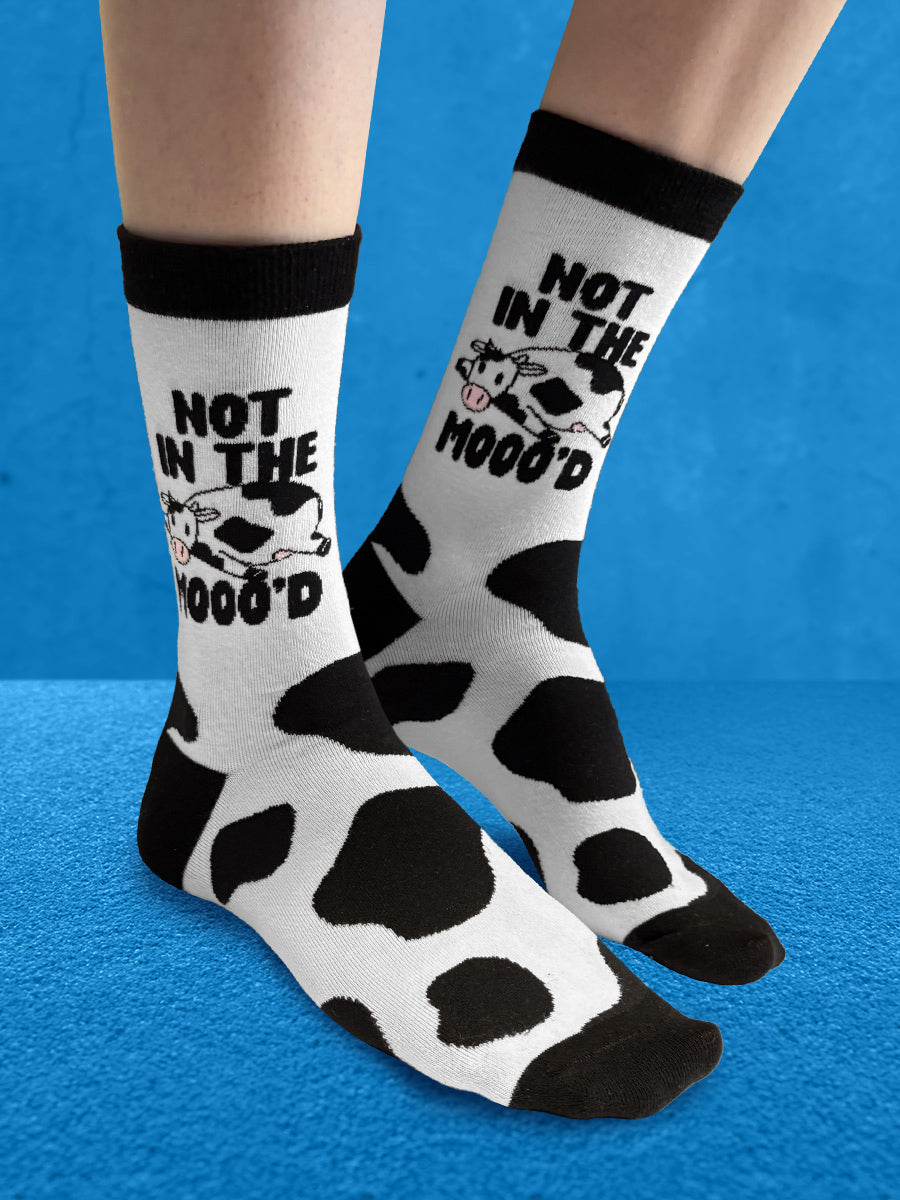 Twisted Soles Not In The Mooo'd Novelty Adult Socks (1 Pair) UK 3-7