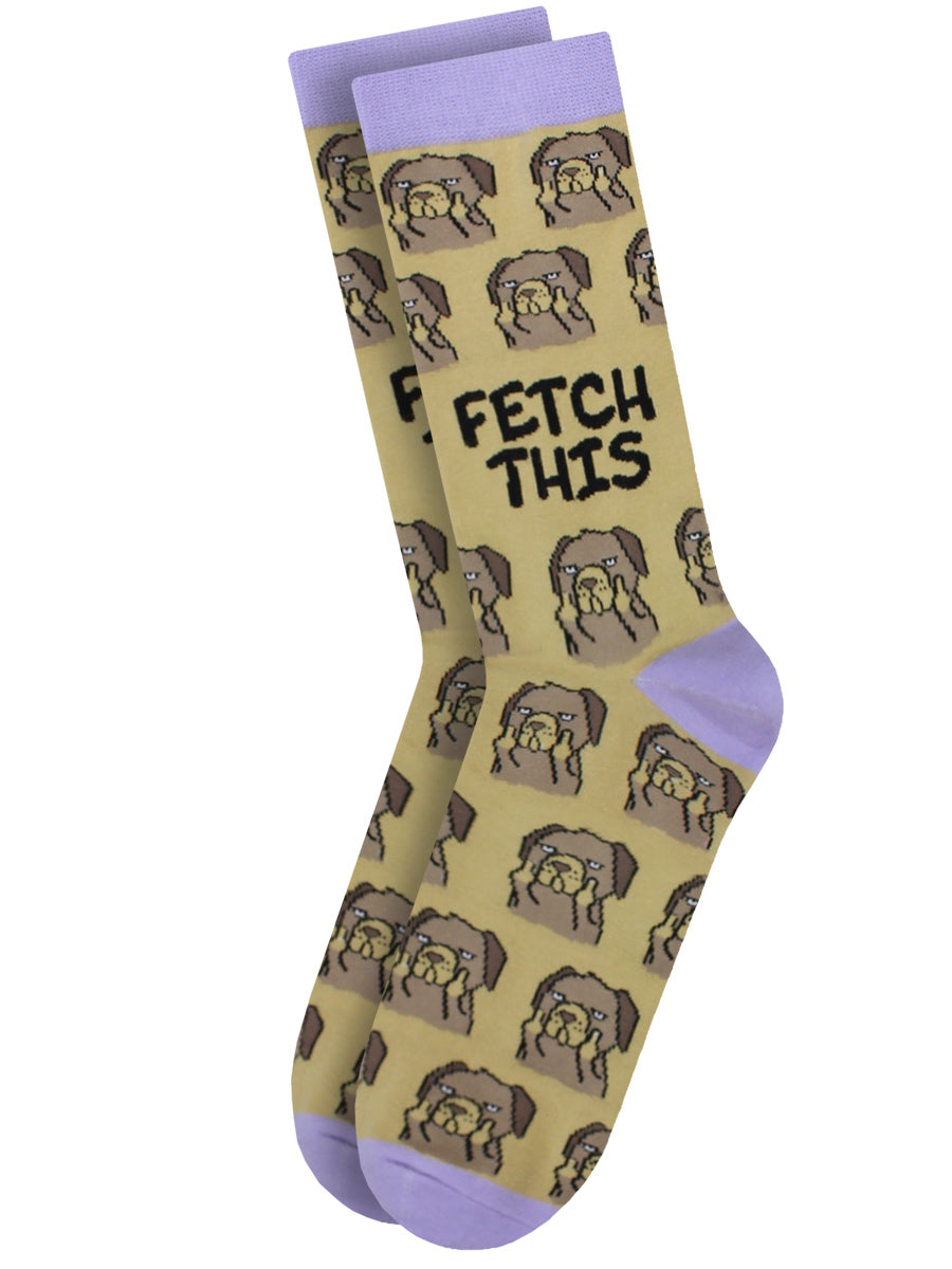 Twisted Soles Fetch This Novelty Adult Socks (1 Pair) UK 8-12