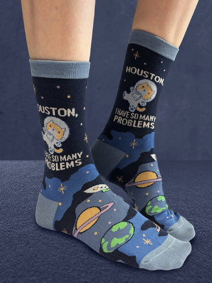 Twisted Soles Houston I Have A Problem Novelty Adult Socks (1 Pair) UK 3-7