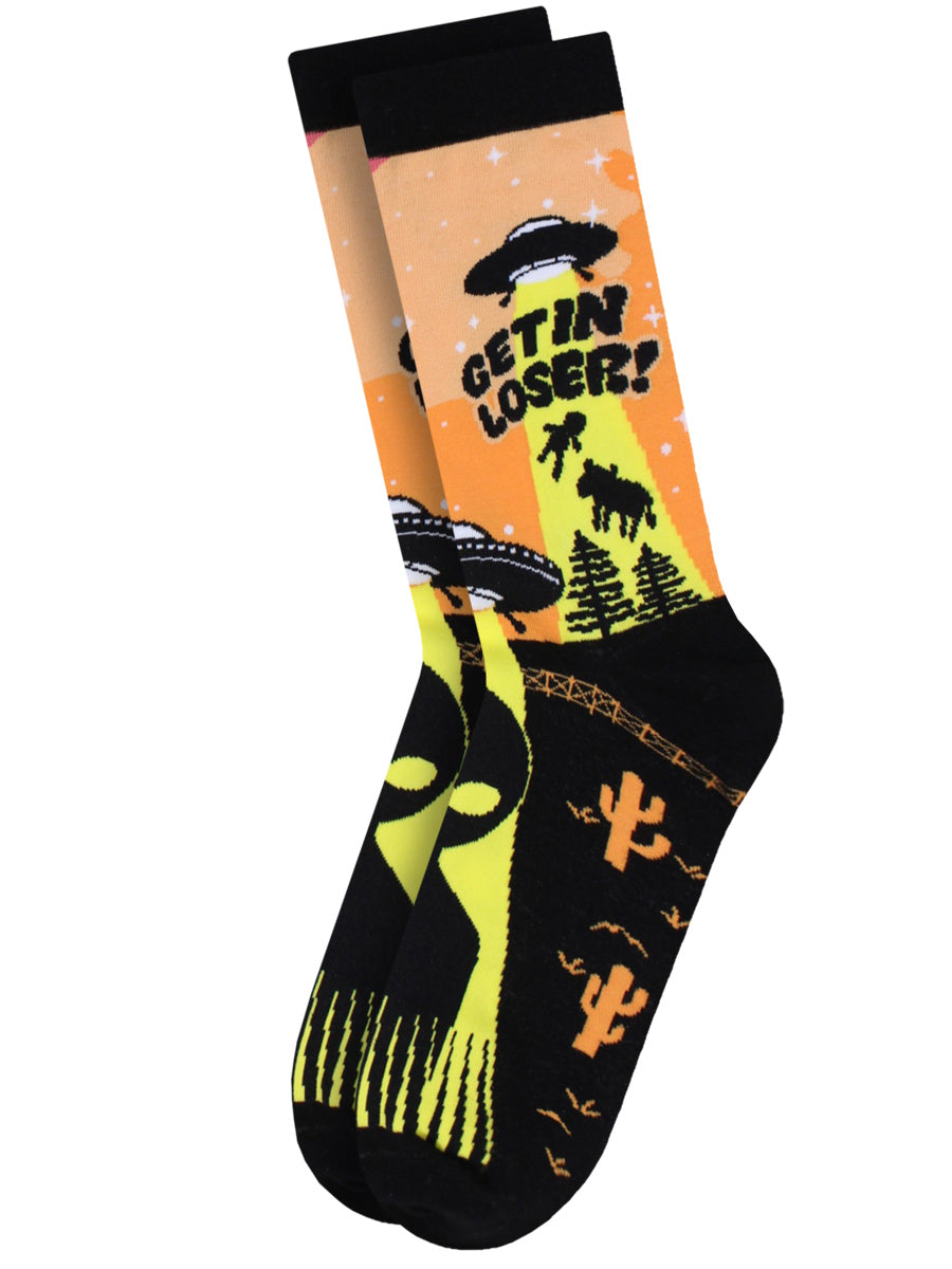 Twisted Soles Get In Loser Novelty Adult Socks (1 Pair) UK 8-12
