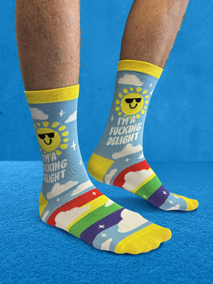 Twisted Soles I'm A Fucking Delight Novelty Adult Socks (1 Pair) UK 8-12