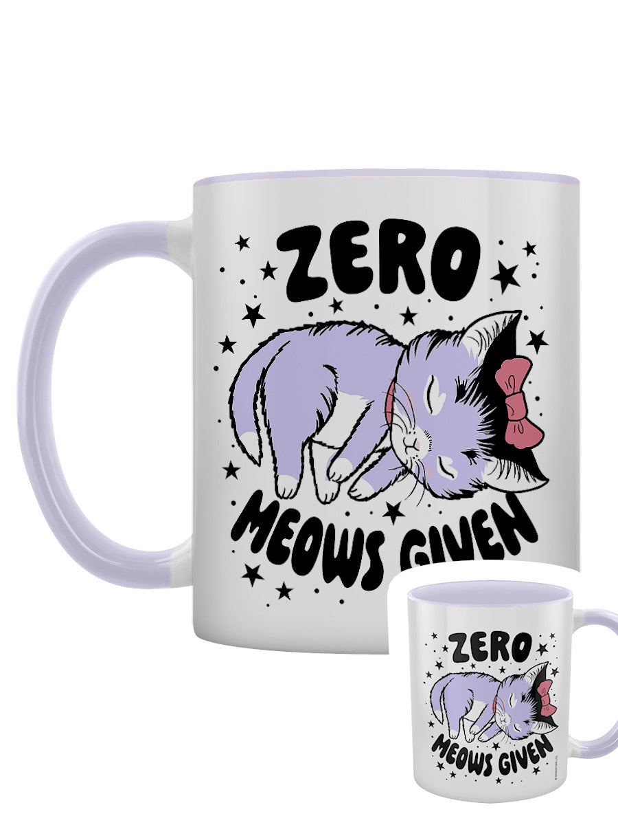 Kitsch Kitten Zero Meows Given Lilac Inner 2-Tone Mug