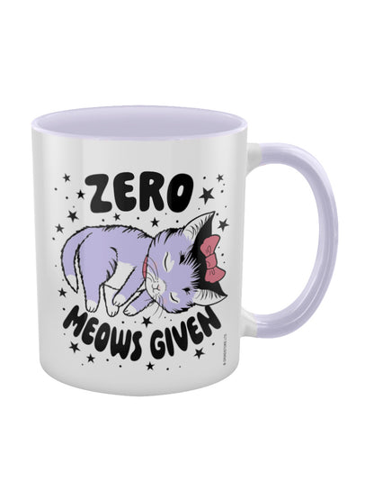 Kitsch Kitten Zero Meows Given Lilac Inner 2-Tone Mug