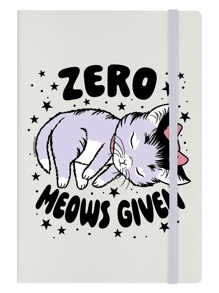 Kitsch Kitten Zero Meows Given Cream A5 Hard Cover Notebook