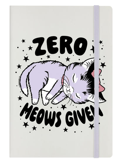 Kitsch Kitten Zero Meows Given Cream A5 Hard Cover Notebook