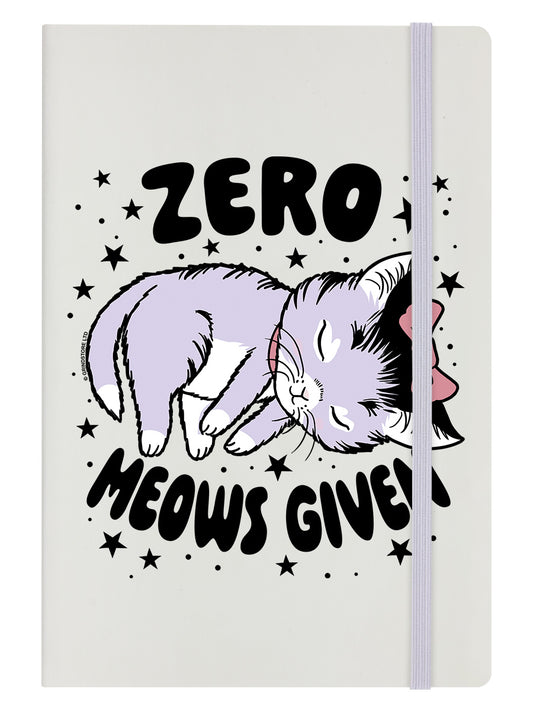 Kitsch Kitten Zero Meows Given Cream A5 Hard Cover Notebook