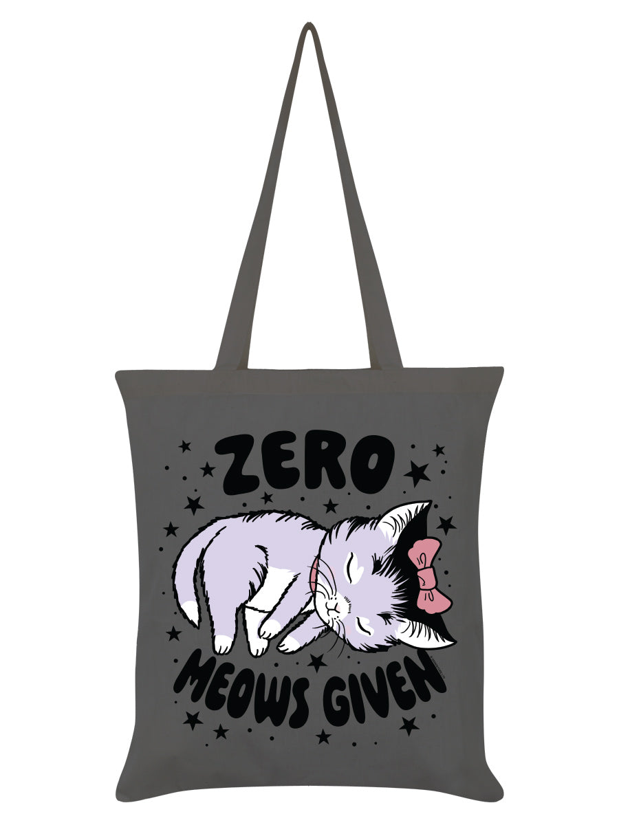Kitsch Kitten Zero Meows Given Graphite Grey Tote Bag