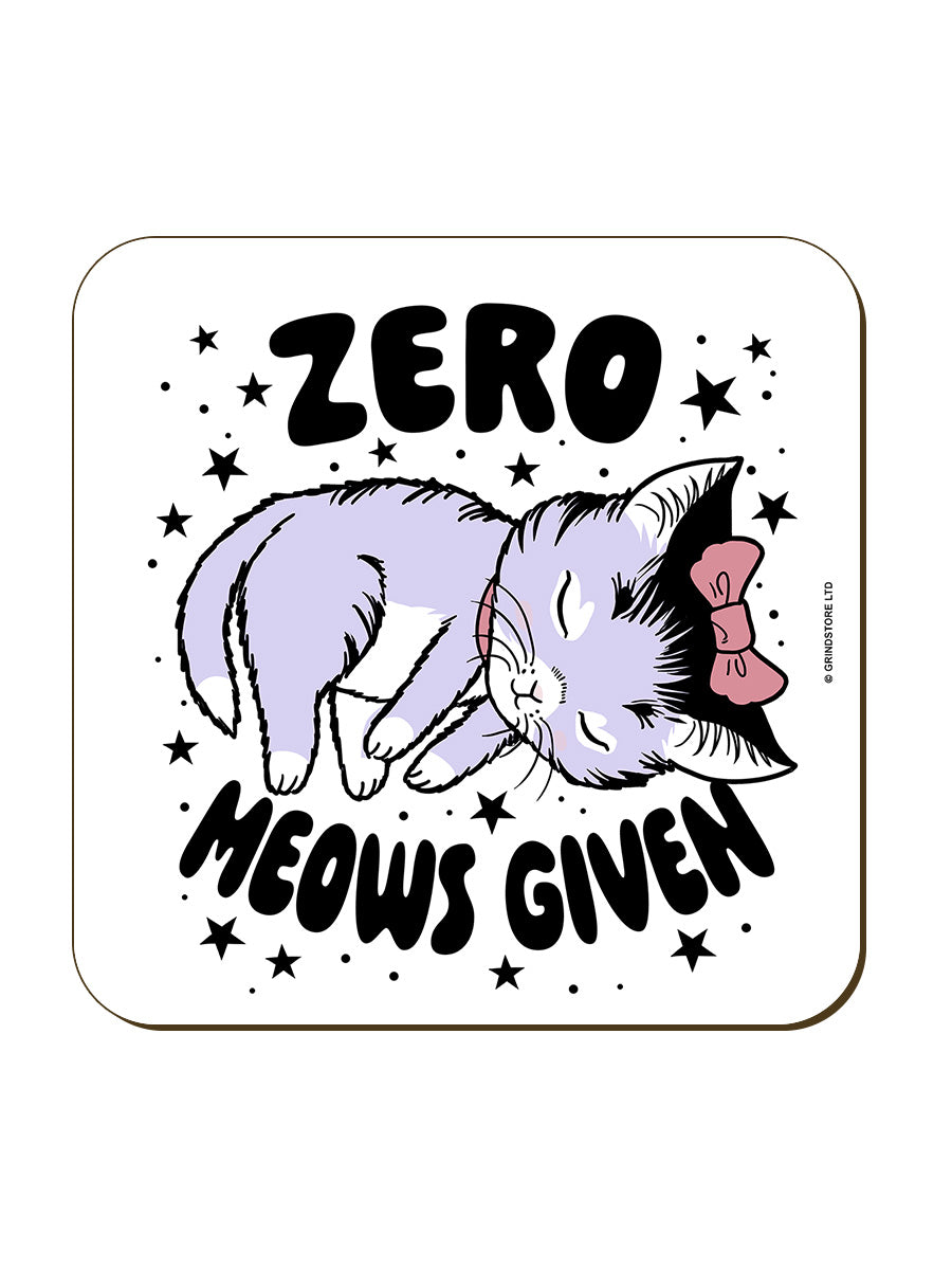 Kitsch Kitten Zero Meows Given Square Coaster