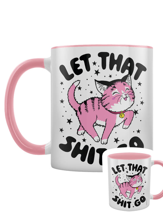 Kitsch Kitten Let That Shit Go Pink Inner 2-Tone Mug