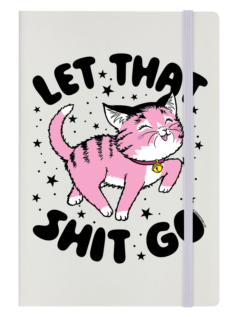 Kitsch Kitten Let That Shit Go Cream A5 Hard Cover Notebook