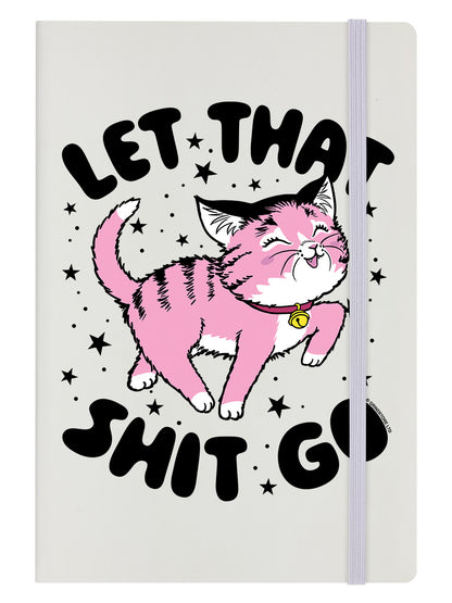 Kitsch Kitten Let That Shit Go Cream A5 Hard Cover Notebook