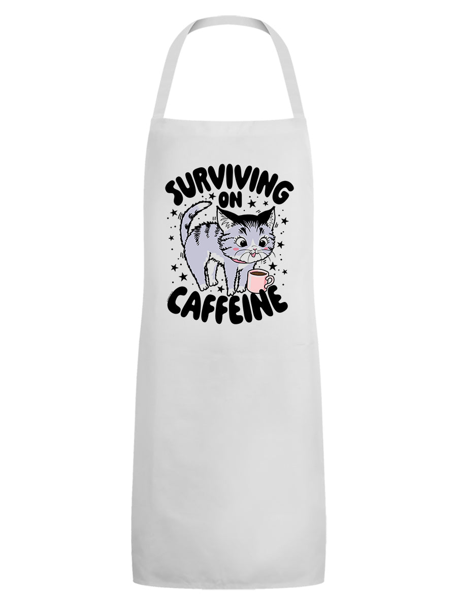 Kitsch Kitten Surviving On Caffeine Apron