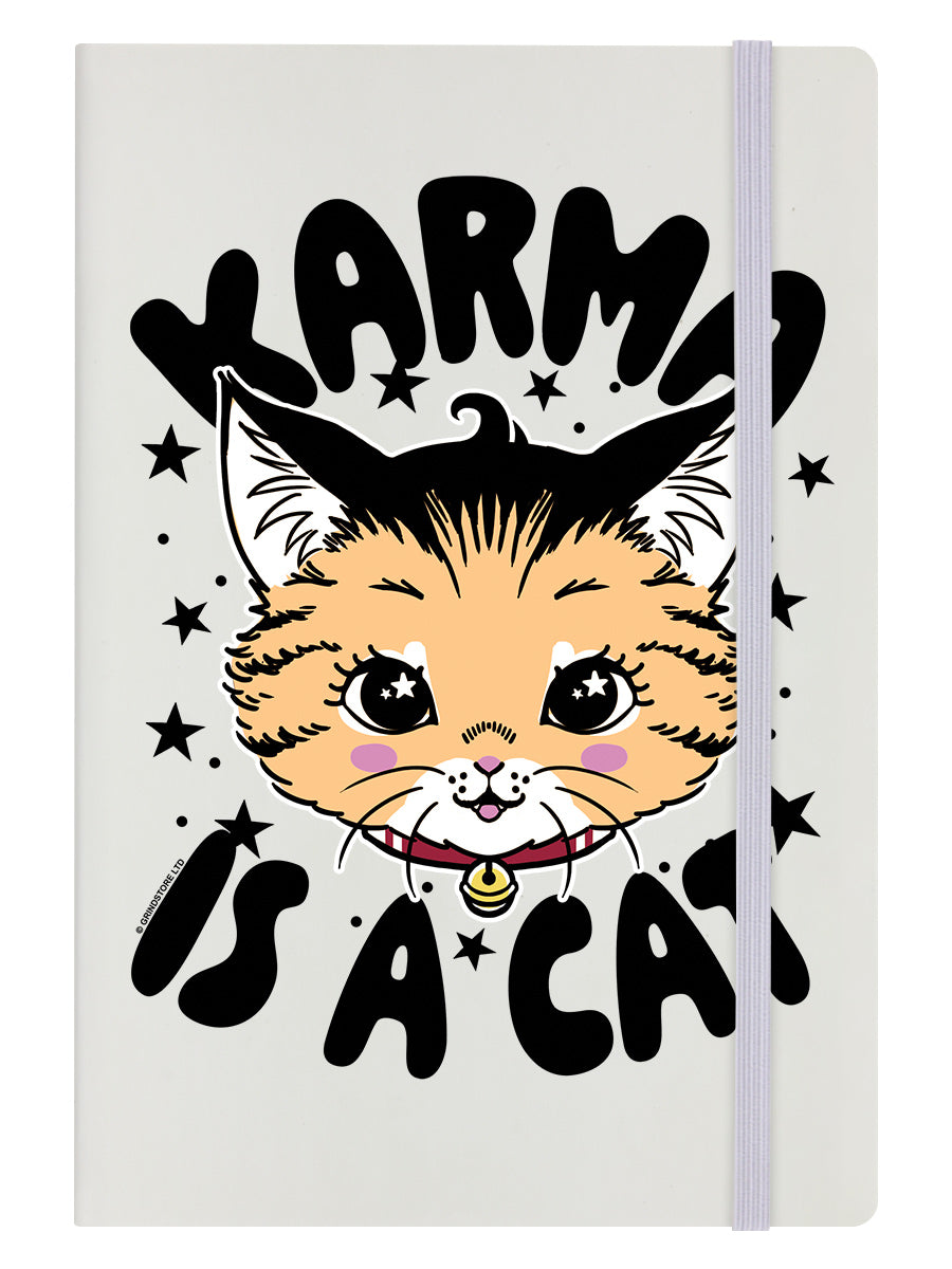 Kitsch Kitten Karma Is A Cat Cream A5 Hard Cover Notebook