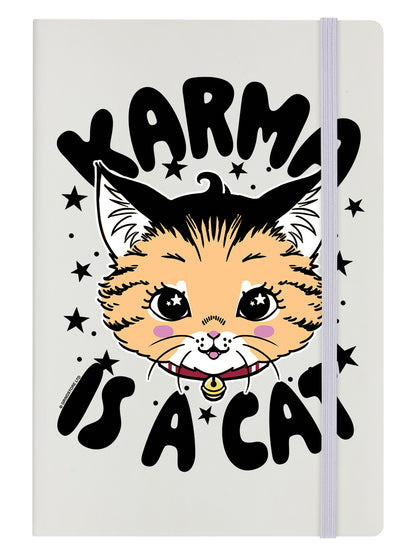 Kitsch Kitten Karma Is A Cat Cream A5 Hard Cover Notebook