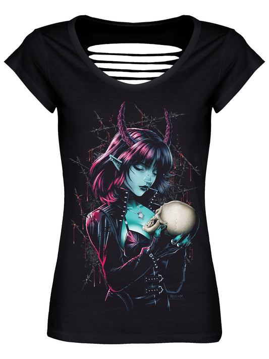 Requiem Collective Lilith Ladies Black Razor Back T-Shirt