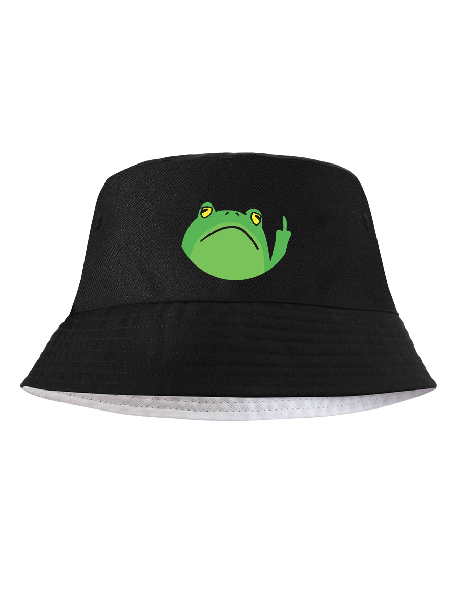 Frog Off Black Bucket Hat