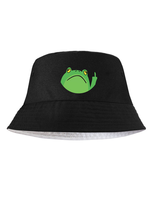 Frog Off Black Bucket Hat
