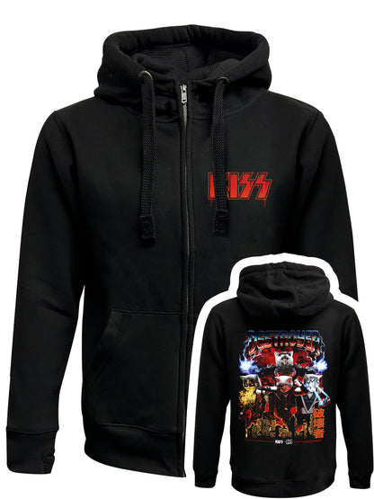 KISS x Horror Cats Destroyer Black Zipped Premium Hoodie