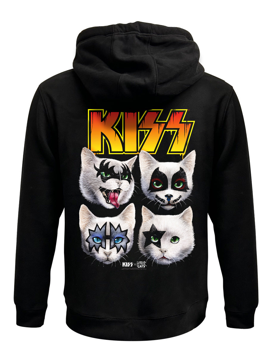 KISS x Horror Cats Feline Four Black Zipped Premium Hoodie