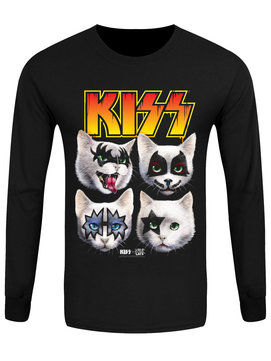 KISS x Horror Cats Feline Four Black Long Sleeve T-Shirt