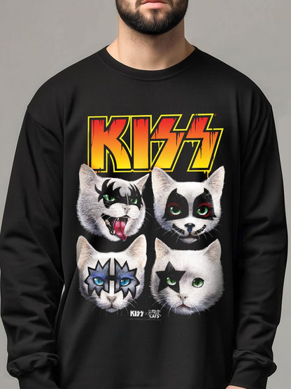 KISS x Horror Cats Feline Four Black Long Sleeve T-Shirt