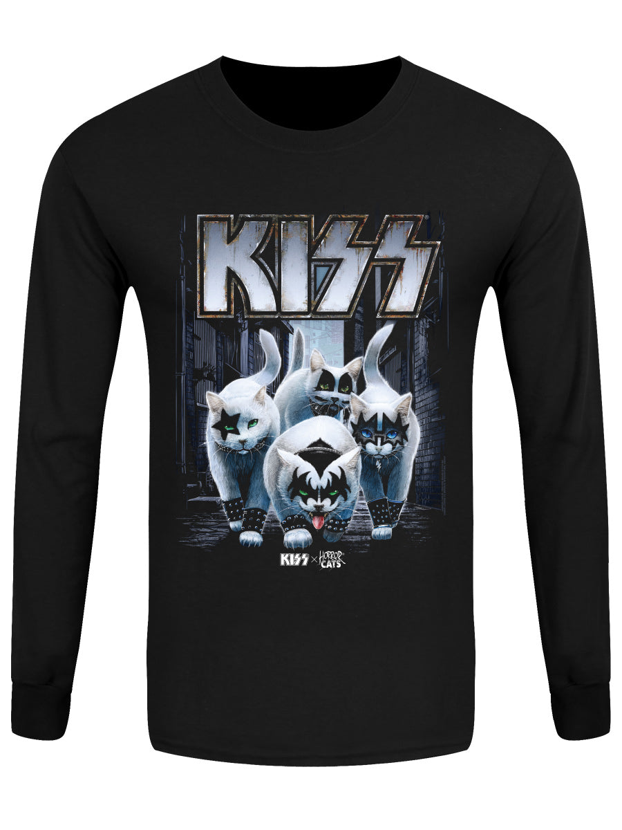 KISS x Horror Cats Creatures Black Long Sleeve T-Shirt