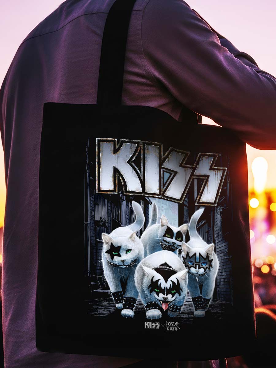 KISS x Horror Cats Creatures Black Tote Bag