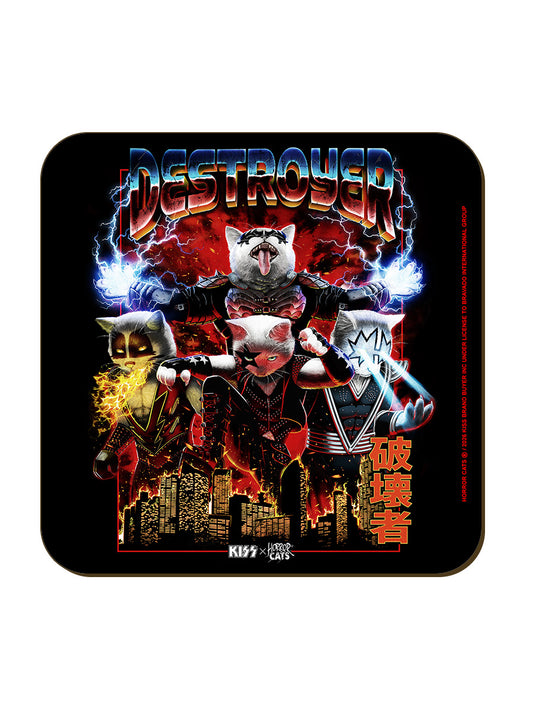 KISS x Horror Cats Destroyer Square Coaster
