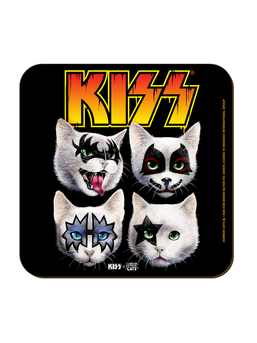 KISS x Horror Cats Feline Four Square Coaster