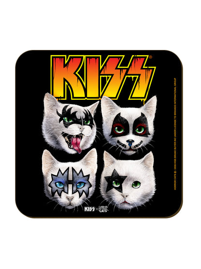 KISS x Horror Cats Feline Four Square Coaster