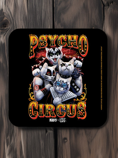 KISS x Horror Cats Psycho Circus Square Coaster