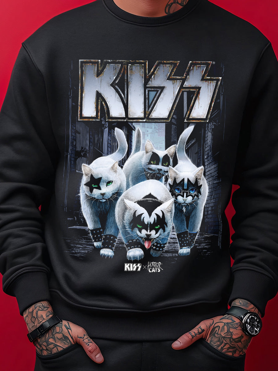 KISS x Horror Cats Creatures Black Sweatshirt