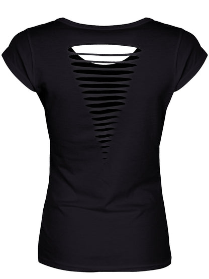 Moonlight And Malice Ladies Black Razor Back T-Shirt