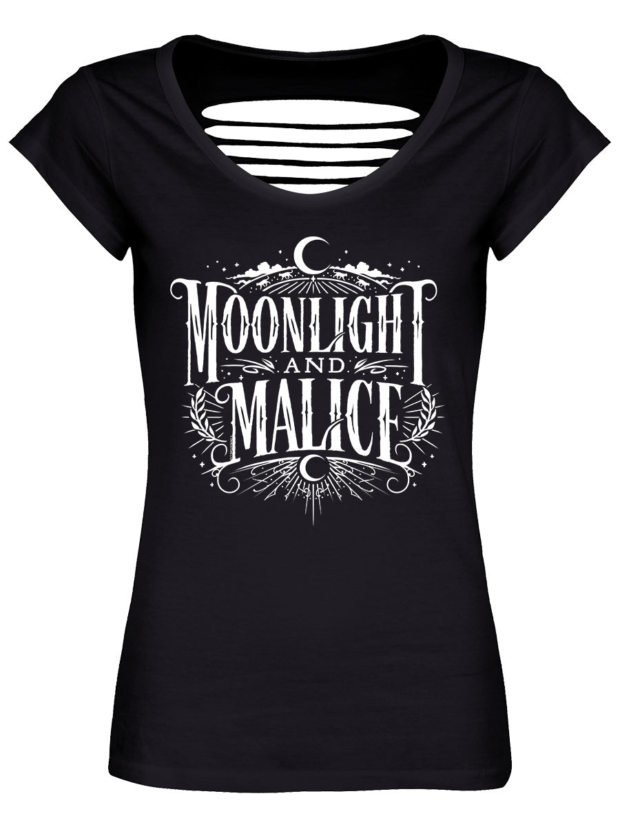 Moonlight And Malice Ladies Black Razor Back T-Shirt