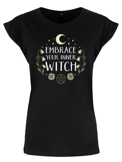 Embrace Your Inner Witch Ladies Premium Black T-Shirt