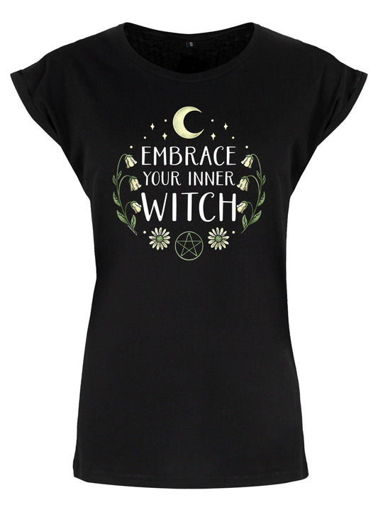 Embrace Your Inner Witch Ladies Premium Black T-Shirt