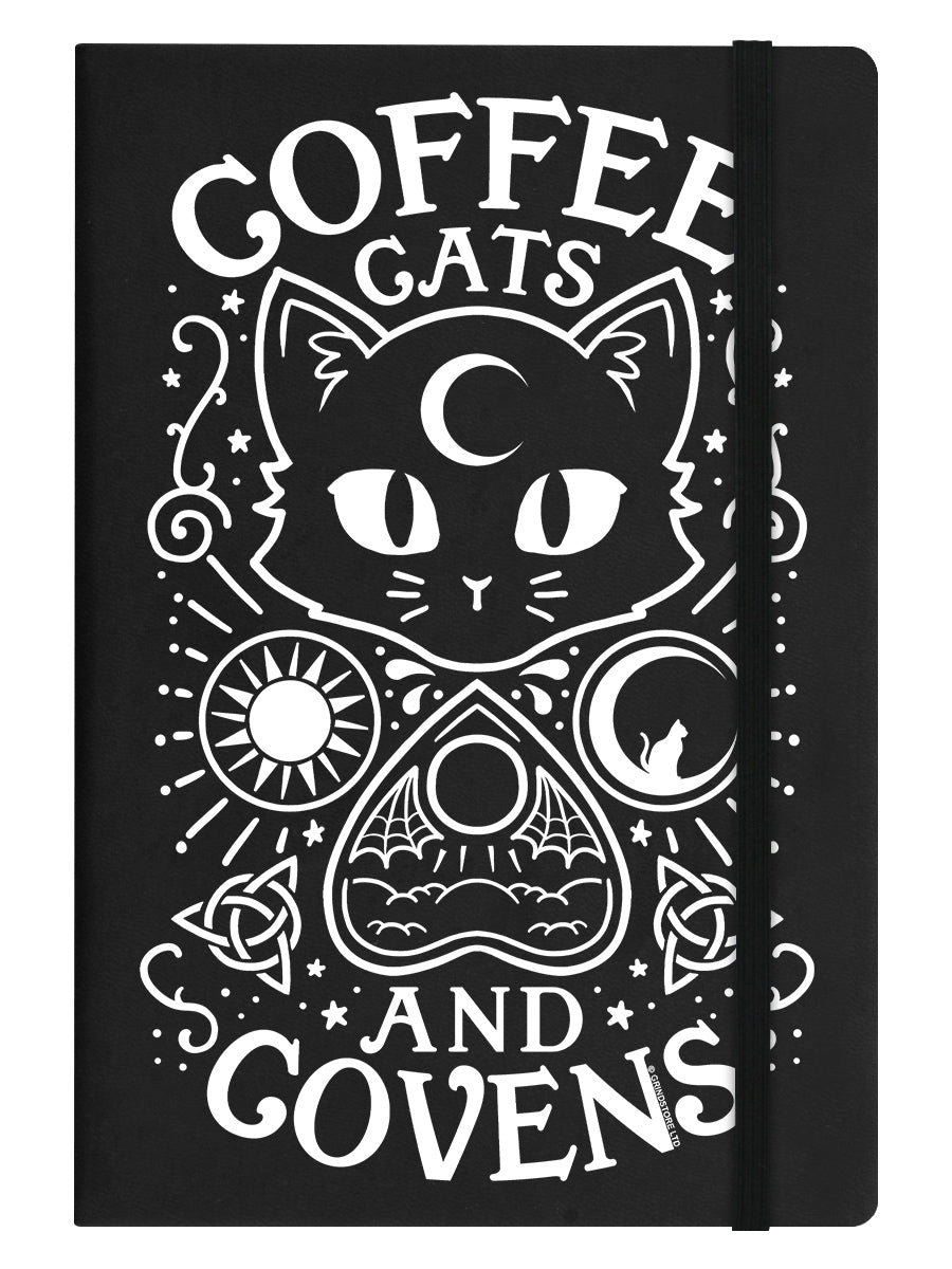 Coffee, Cats & Covens Black A5 Hard Cover Notebook