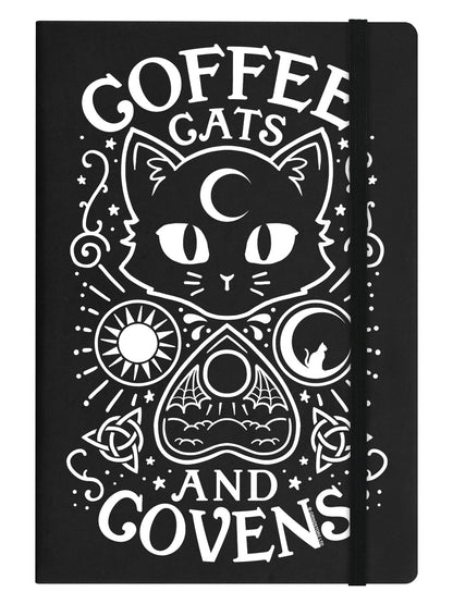 Coffee, Cats & Covens Black A5 Hard Cover Notebook