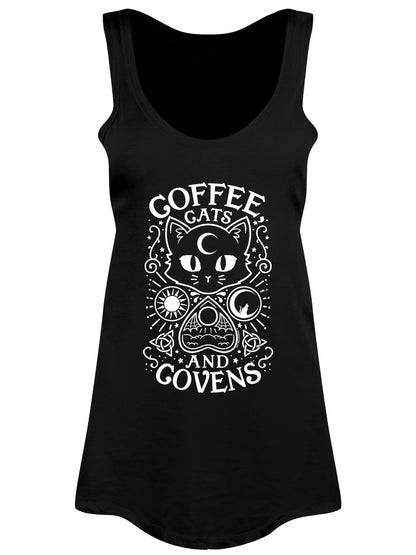 Coffee, Cats & Covens Ladies Black Floaty Vest