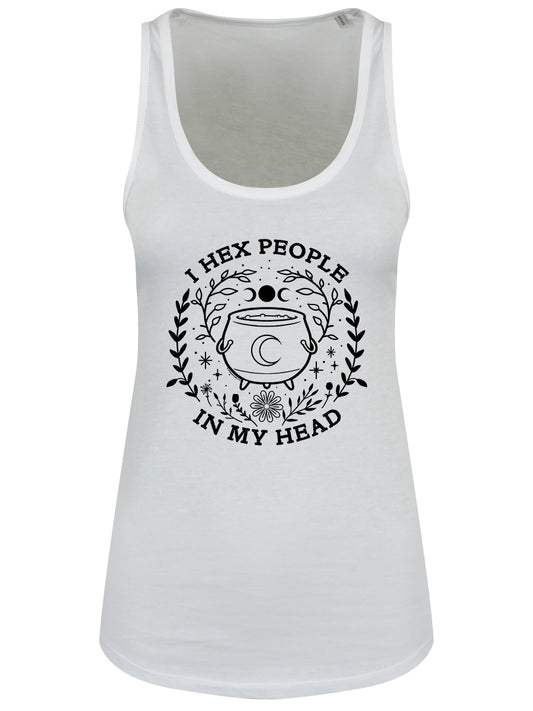 I Hex People In My Head Ladies White Floaty Vest
