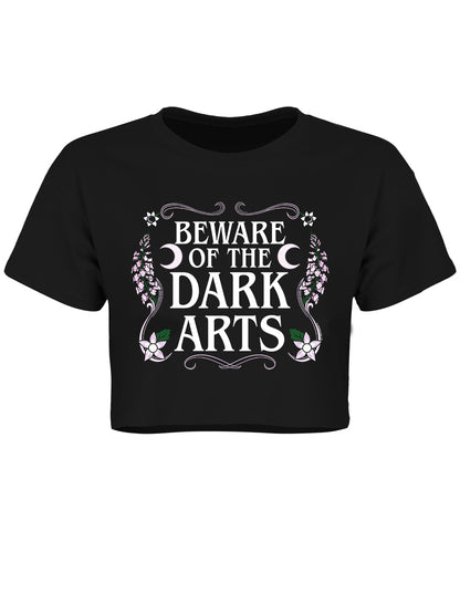 Beware Of The Dark Arts Ladies Black Boxy Crop Top